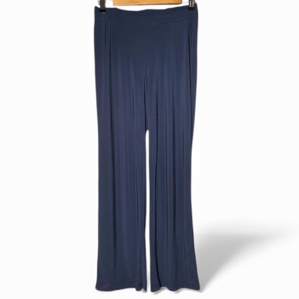 IMAN navy blue wide-leg pants with elastic waist Women’s small - short | ab1